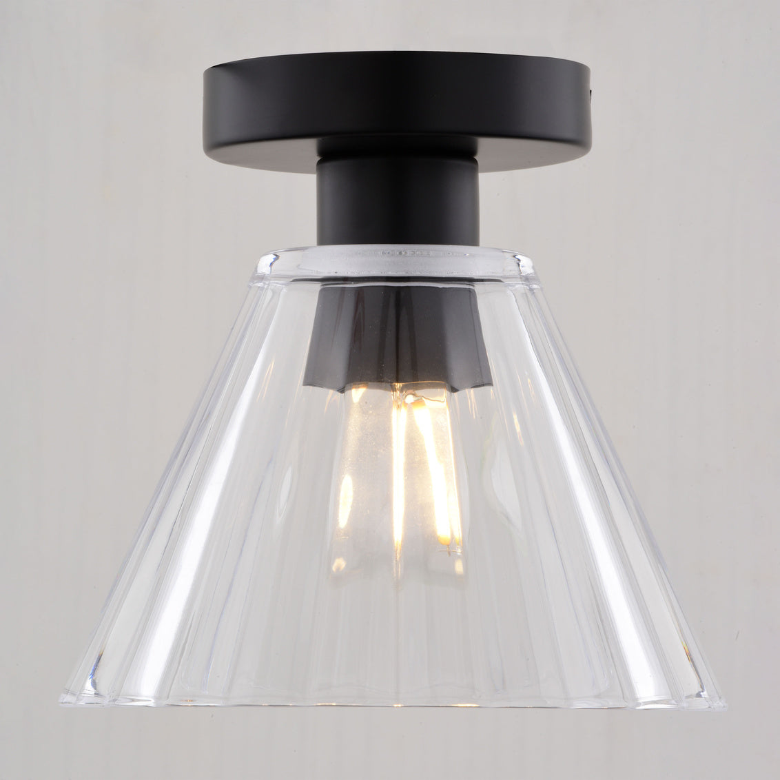 Vaxcel Allerton 12-in. W 3 Light Flush Mount Matte Black