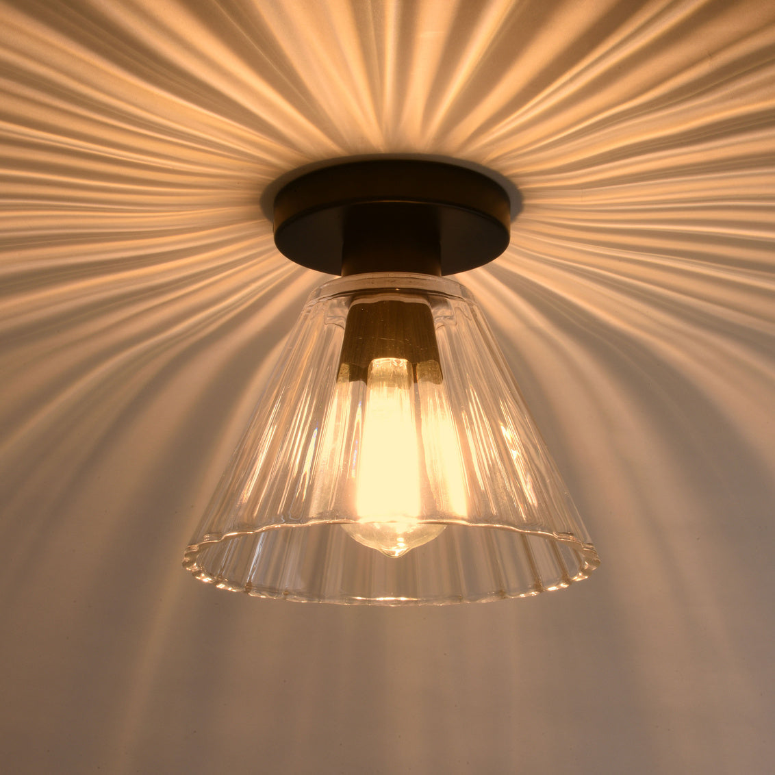 Vaxcel Allerton 12-in. W 3 Light Flush Mount Matte Black