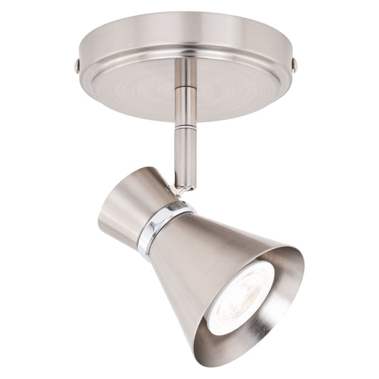 Vaxcel Alto 5" 1-Light Brushed Nickel Adjustable Ceiling Spot Light With Metal Shade