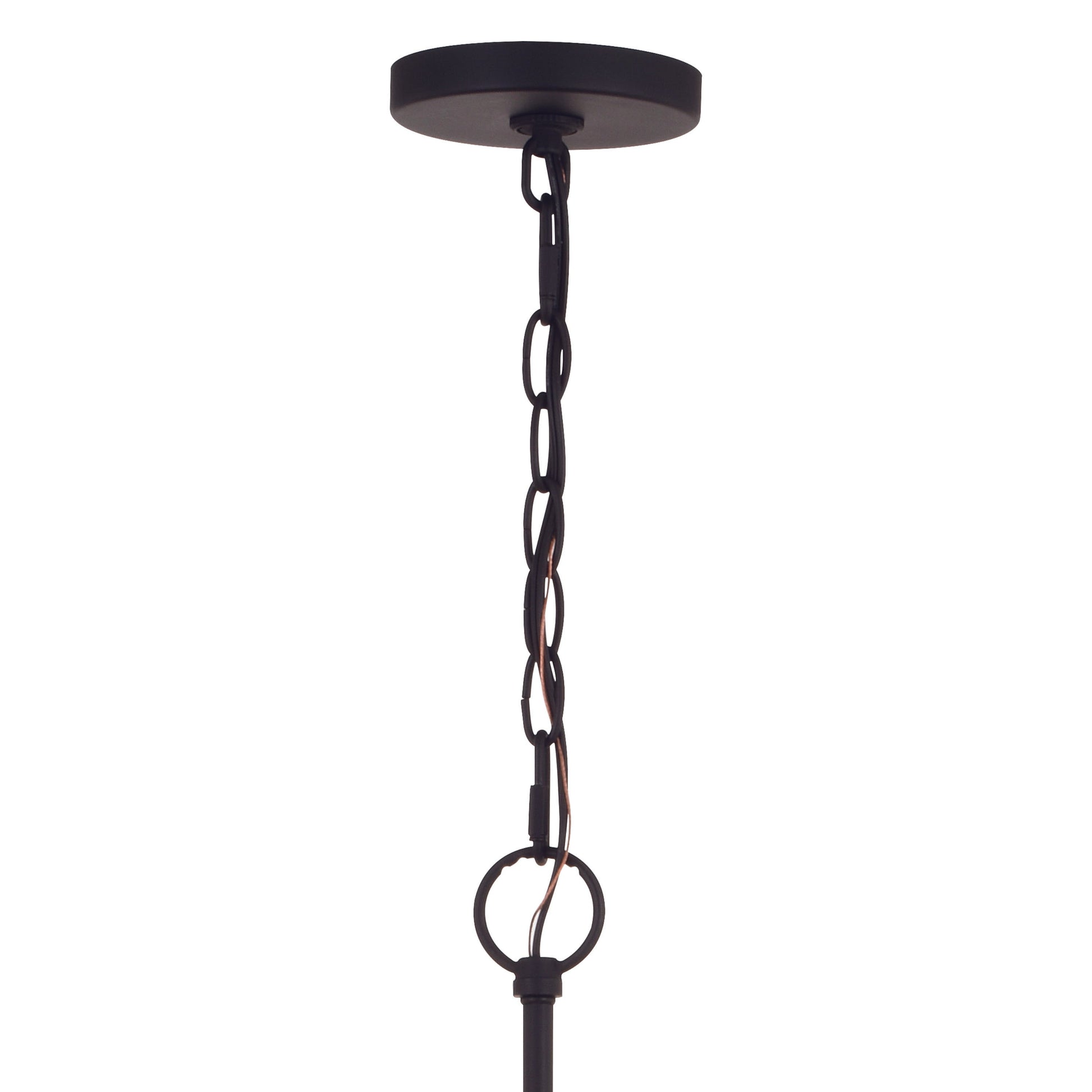 Vaxcel Annabelle 30" 6-Light Matte Black and Brushed Walnut Taper Candle Chandelier