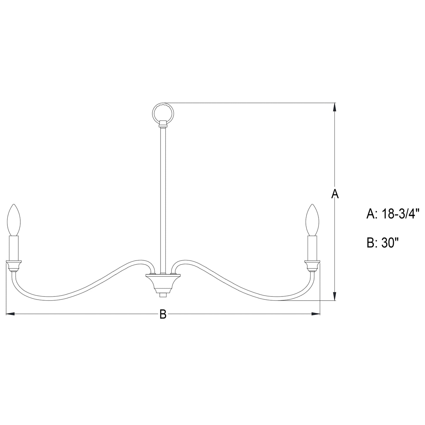 Vaxcel Annabelle 30" 6-Light Matte Black and Brushed Walnut Taper Candle Chandelier