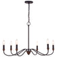 Vaxcel Annabelle 30" 6-Light Matte Black and Brushed Walnut Taper Candle Chandelier