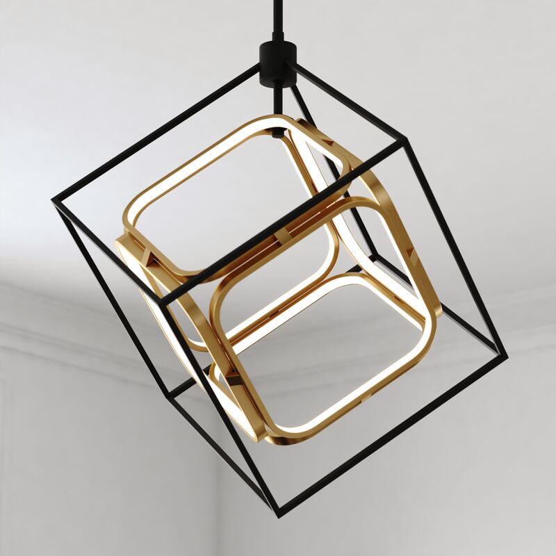 Vaxcel Anson 20-in. LED Pendant Matte Black and Gold