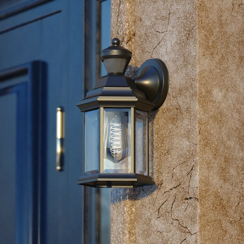 Vaxcel Auburn Dualux 6.25-in. Outdoor Motion Sensor Wall Light Textured Black