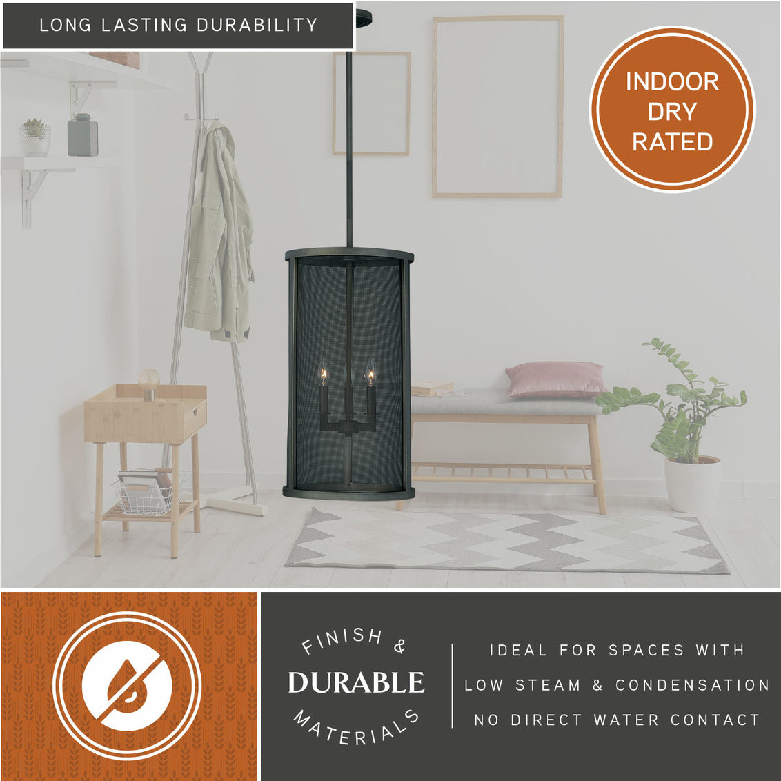 Vaxcel Austen 4L Linear Chandelier Silver Leaf