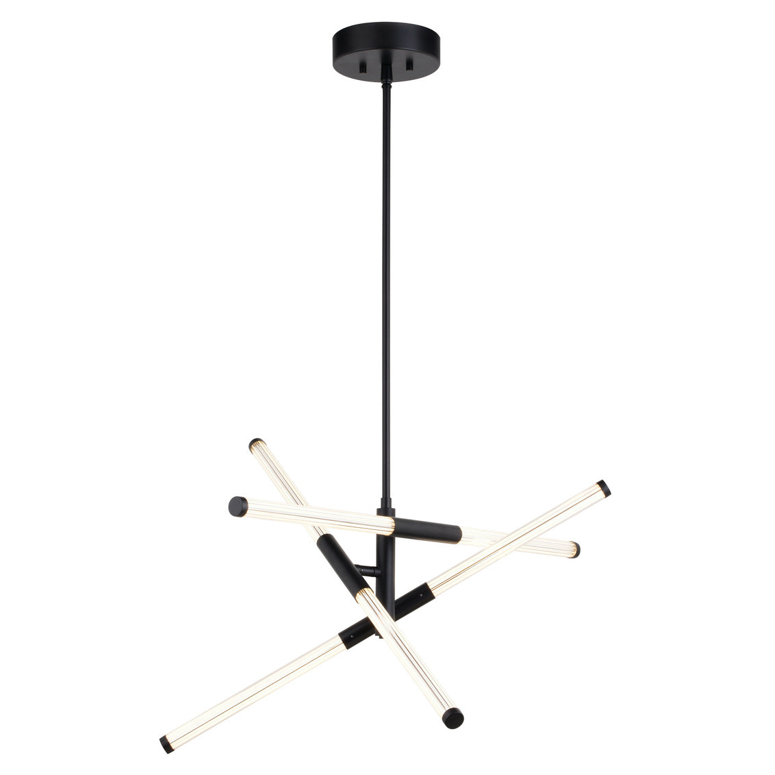 Vaxcel Avalon 27.5" 6-Light Matte Black Light LED Pendant