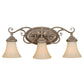 Vaxcel Avenant 23" 3-Light Bronze Bathroom Vanity Wall Light With Amber Scavo Glass Shades