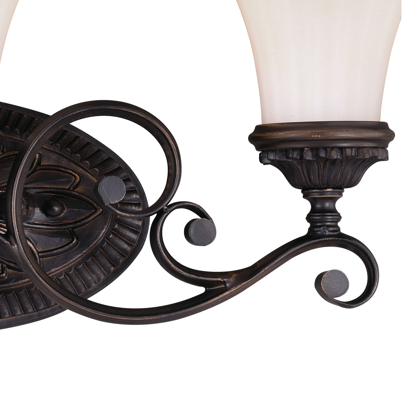 Vaxcel Avenant 23" 3-Light Venetian Bronze Bathroom Vanity Wall Sconce With Etched White Glass Shades