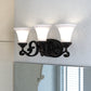 Vaxcel Avenant 23" 3-Light Venetian Bronze Bathroom Vanity Wall Sconce With Etched White Glass Shades