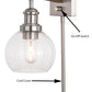 Vaxcel Avondale 6" 1-Light Satin Nickel Plug-In Wall Sconce With Clear Seeded Glass Globe Shade and On/Off Switch