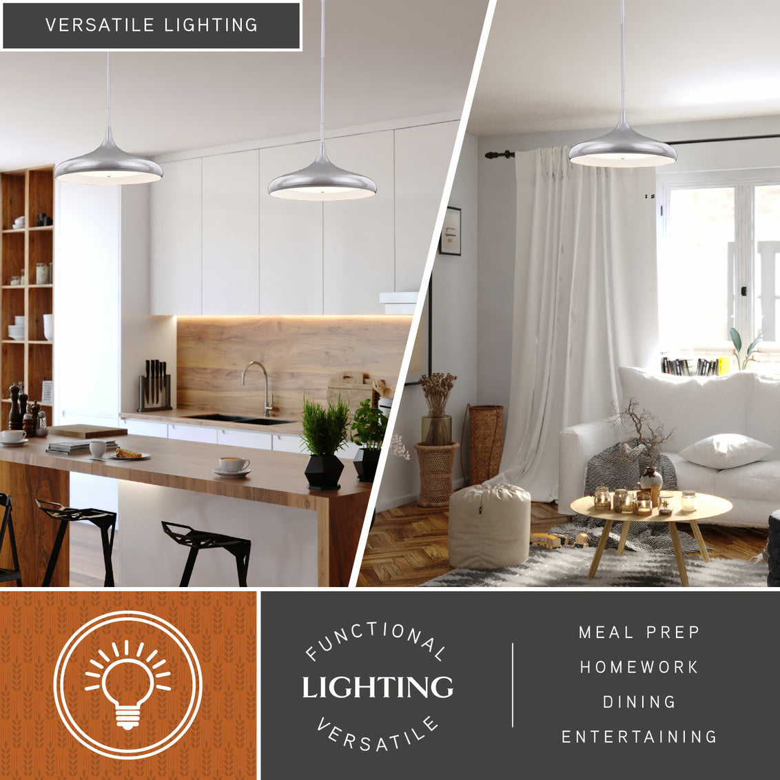 Vaxcel Bacio Instalux 21-in LED Pendant Taupe