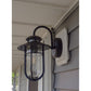 Vaxcel Bar Harbor 8" 1-Light Noble Bronze Coastal Outdoor Wall Lantern With Clear Seeded Glass Shade