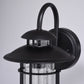 Vaxcel Bar Harbor 8" 1-Light Noble Bronze Coastal Outdoor Wall Lantern With Clear Seeded Glass Shade