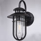 Vaxcel Bar Harbor 8" 1-Light Noble Bronze Coastal Outdoor Wall Lantern With Clear Seeded Glass Shade