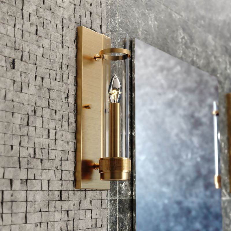 Vaxcel Bari 14-in.H Wall Light Satin Brass