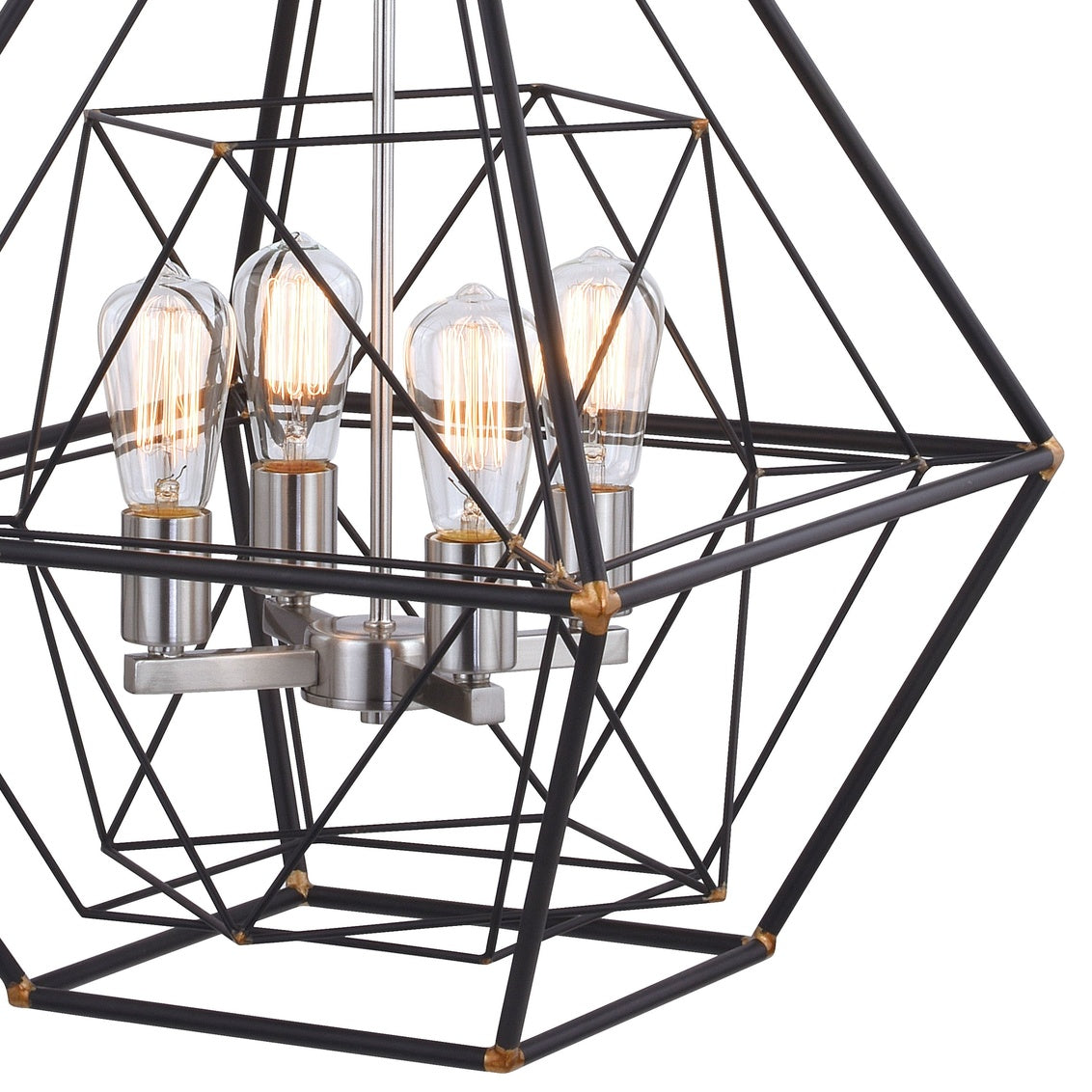 Vaxcel Bartlett 24 in. W 4 Light Pendant Oil Rubbed Bronze with Satin Nickel