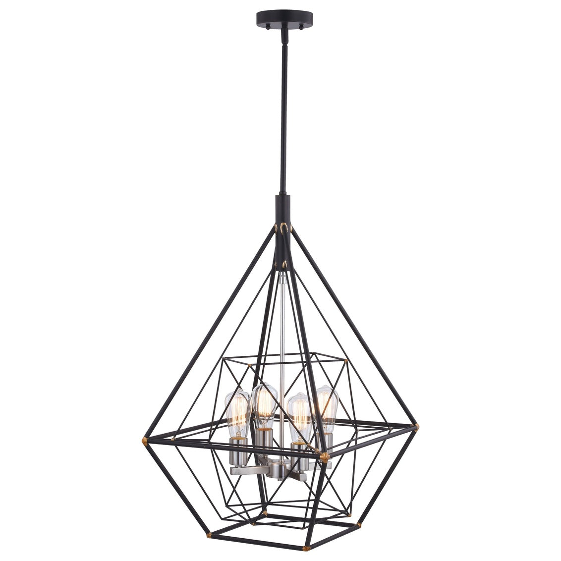 Vaxcel Bartlett 24 in. W 4 Light Pendant Oil Rubbed Bronze with Satin Nickel