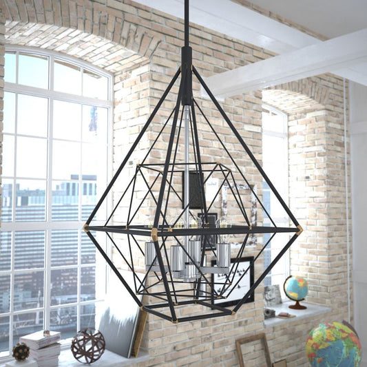 Vaxcel Bartlett 24 in. W 4 Light Pendant Oil Rubbed Bronze with Satin Nickel