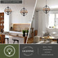 Vaxcel Beaumont 20 in. W 4 Light Pendant Textured Gray with Natural Rope