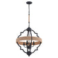 Vaxcel Beaumont 20 in. W 4 Light Pendant Textured Gray with Natural Rope