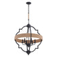 Vaxcel Beaumont 25 in. W 6 Light Pendant Textured Gray with Natural Rope