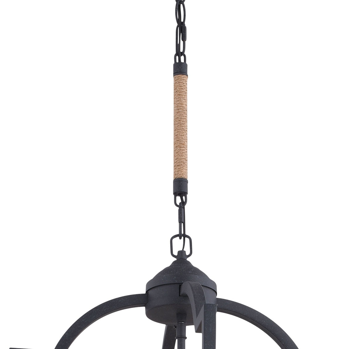 Vaxcel Beaumont 25 in. W 6 Light Pendant Textured Gray with Natural Rope