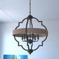 Vaxcel Beaumont 25 in. W 6 Light Pendant Textured Gray with Natural Rope