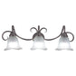 Vaxcel Bella 28" 3-Light Brushed Nickel Bathroom Vanity Wall Light With White Alabaster Glass Shades