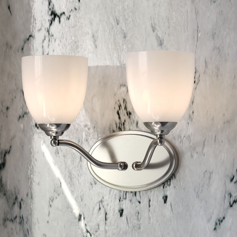 Vaxcel Bellwood 13.5-in. W 2 Light Vanity Satin Nickel