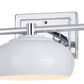 Vaxcel Belmont 28" 3-Light Chrome and White Mid-Century Modern Bathroom Vanity Wall Light With White Metal Dome Shades