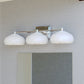 Vaxcel Belmont 28" 3-Light Chrome and White Mid-Century Modern Bathroom Vanity Wall Light With White Metal Dome Shades