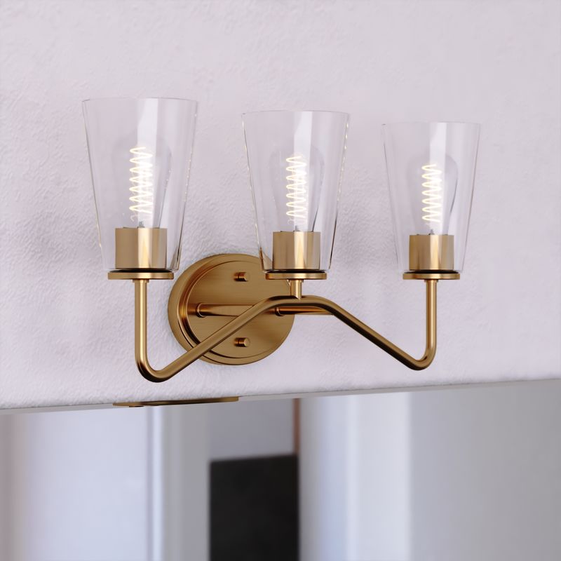 Vaxcel Beverly 3 Light Vanity Muted Brass