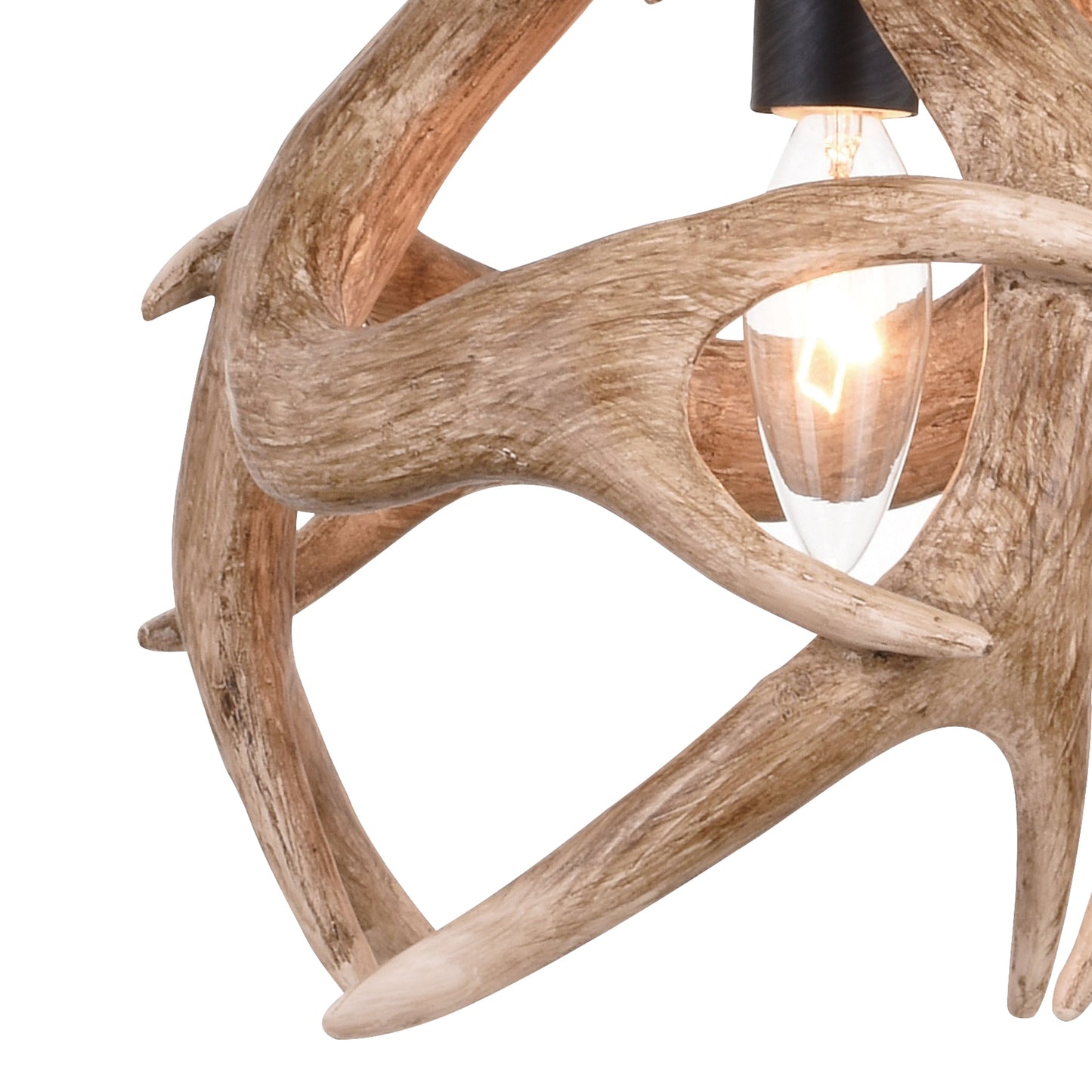 Vaxcel Breckenridge 11" 1-Light Bronze Rustic Kitchen Island Antler Pendant Light With Natural Rope Accent