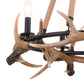 Vaxcel Breckenridge 24" 4-Light Bronze Rustic Antler Interior Chandelier With Natural Rope Accent