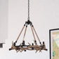 Vaxcel Breckenridge 24" 4-Light Bronze Rustic Antler Interior Chandelier With Natural Rope Accent