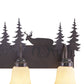 Vaxcel Bryce 25" 3-Light Bronze Rustic Deer Bathroom Vanity Fixture With Amber Flake Glass Shades