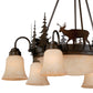 Vaxcel Bryce 29" 9-Light Bronze Rustic Deer Chandelier With Amber Flake Glass Shades