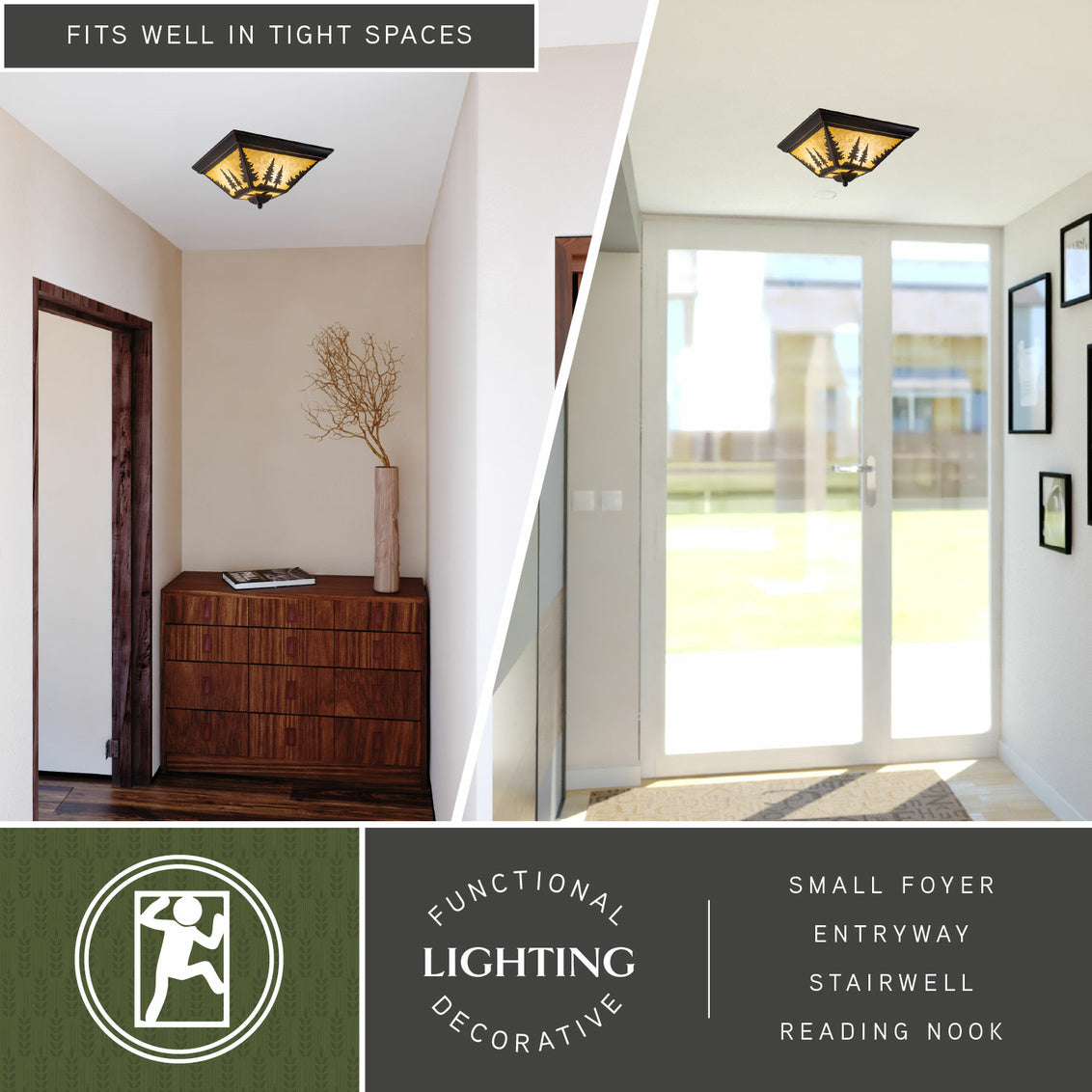 Vaxcel Burbank 13.5-in. W 4 Light Semi-Flush Mount Muted Gold