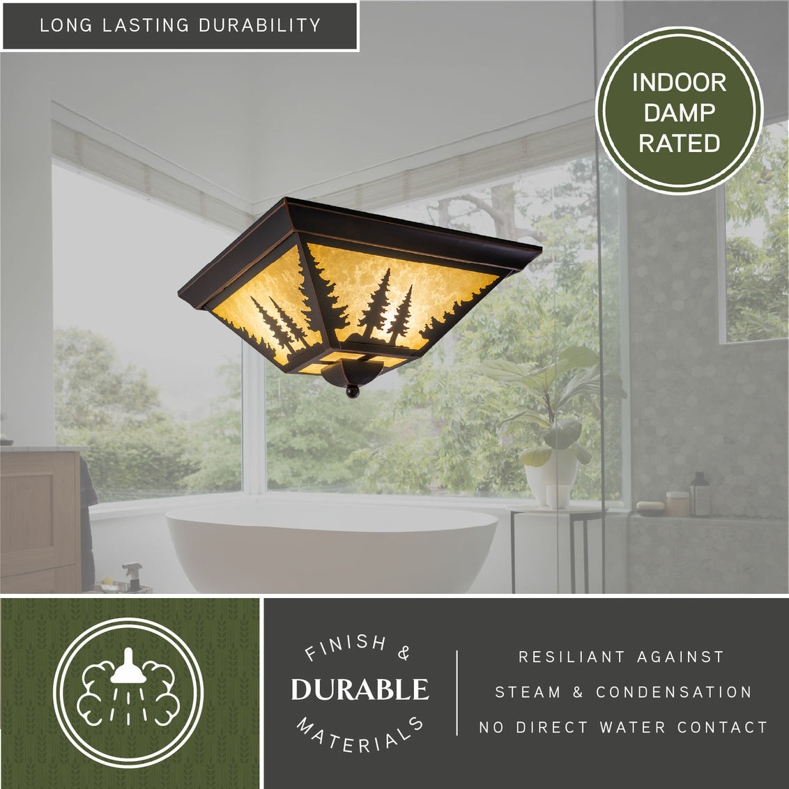 Vaxcel Burbank 13.5-in. W 4 Light Semi-Flush Mount Muted Gold