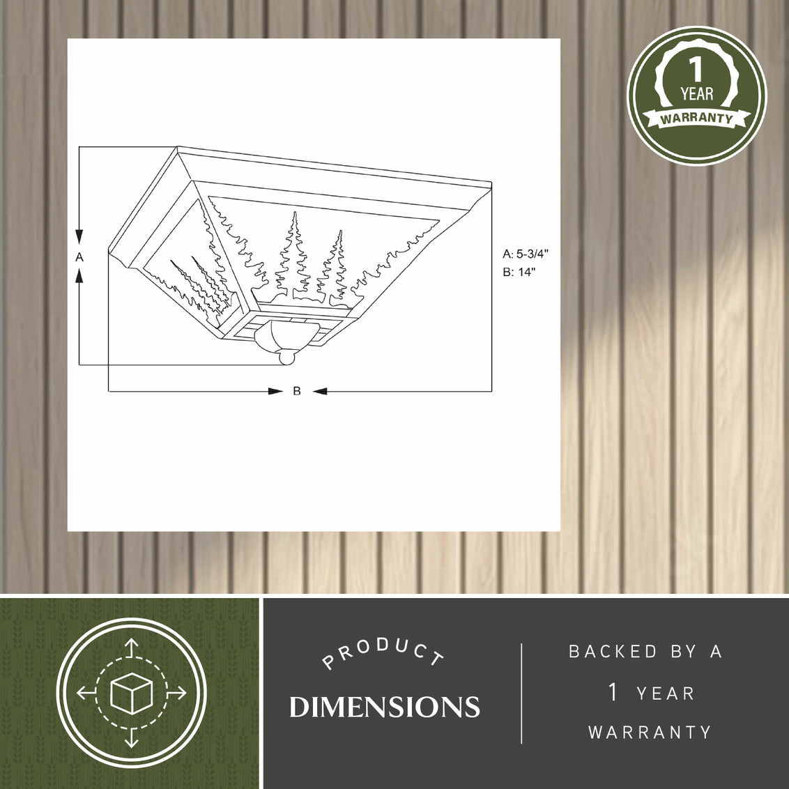 Vaxcel Burbank 13.5-in. W 4 Light Semi-Flush Mount Muted Gold