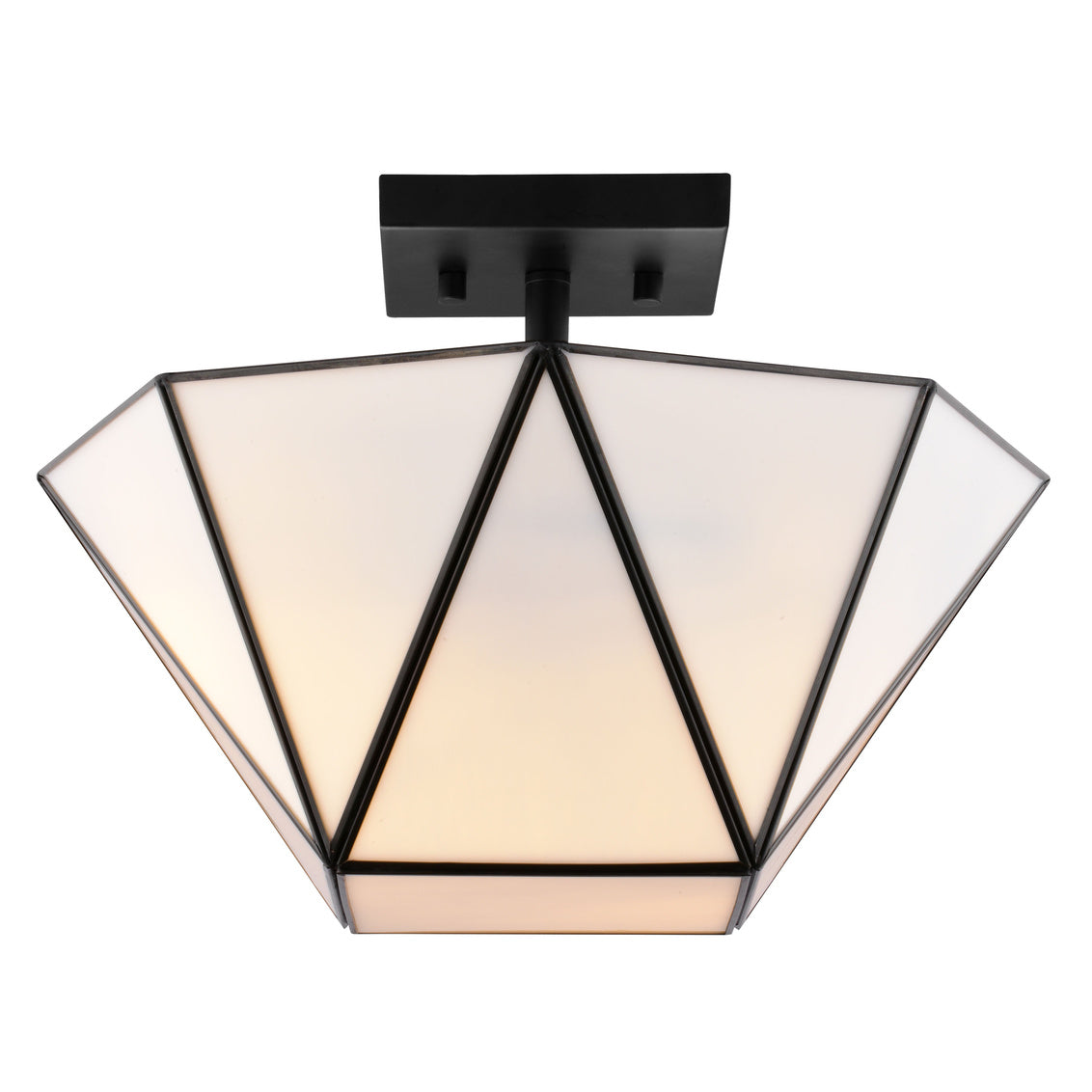 Vaxcel Burbank 13.5-in. W 4 Light Semi-Flush Mount Muted Gold