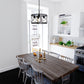 Vaxcel Burien 18" 4-Light Black and Washed Ash Farmhouse Steel Pendant Light With Drum Cage