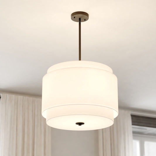 Vaxcel Burnaby 20.5-in 4 Light Pendant Black