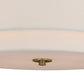 Vaxcel Burnaby 21" 4-Light Brass Mid-Century Modern Drum Semi-Flush Mount Ceiling Light With White Linen Shade