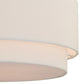 Vaxcel Burnaby 21" 4-Light Brass Mid-Century Modern Drum Semi-Flush Mount Ceiling Light With White Linen Shade