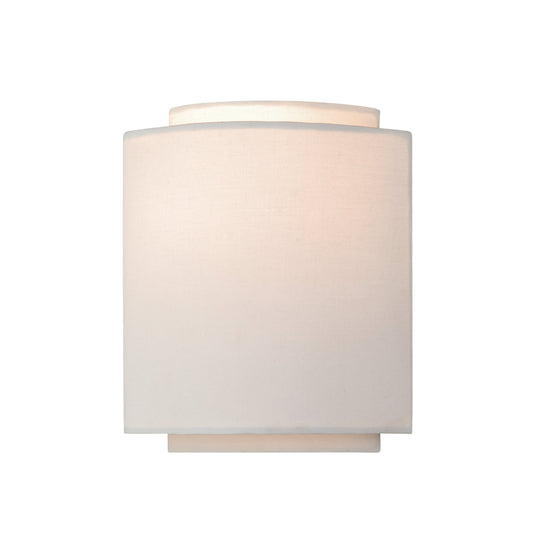 Vaxcel Burnaby 7" 1-Light Gold Mid-Century Modern Flush Wall Sconce With White Linen Shade