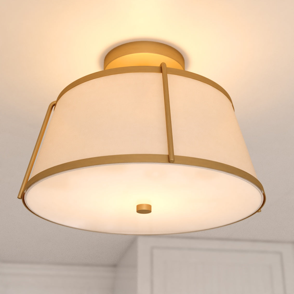Vaxcel Burnett 14-in. W 2 Light Semi-Flush Mount Matte Black