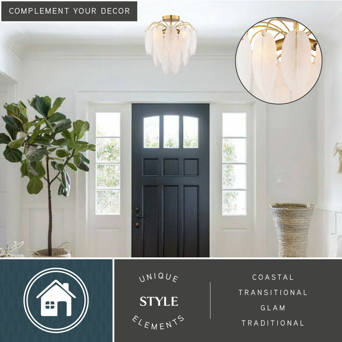 Vaxcel Burnett 14-in. W 2 Light Semi-Flush Mount Matte Black