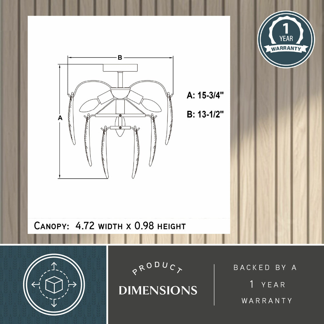 Vaxcel Burnett 14-in. W 2 Light Semi-Flush Mount Matte Black