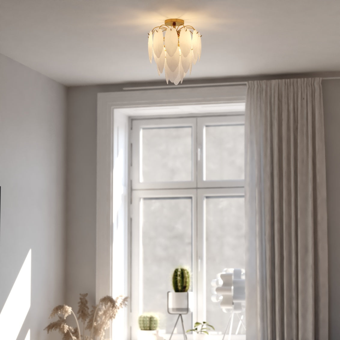 Vaxcel Burnett 14-in. W 2 Light Semi-Flush Mount Matte Black